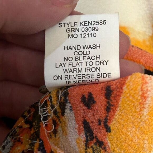 Fig and Flower women's bold popover orange tunic top size small - Picture 7 of 9